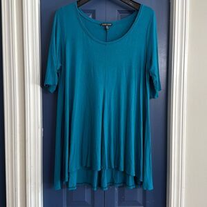 Eileen Fisher Turquoise Tunic Top 3/4 sleeve Size M